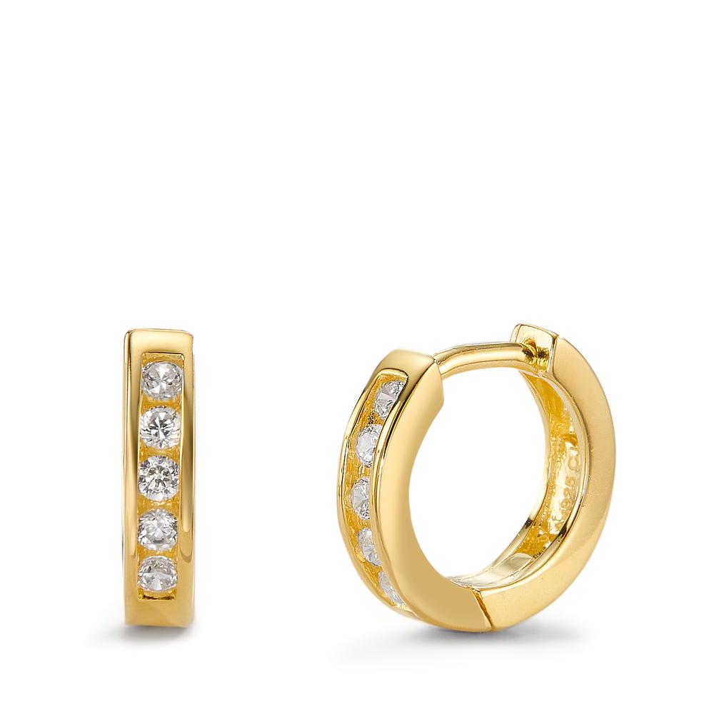 Klappcreolen Silber Zirkonia weiss gelb vergoldet-606249