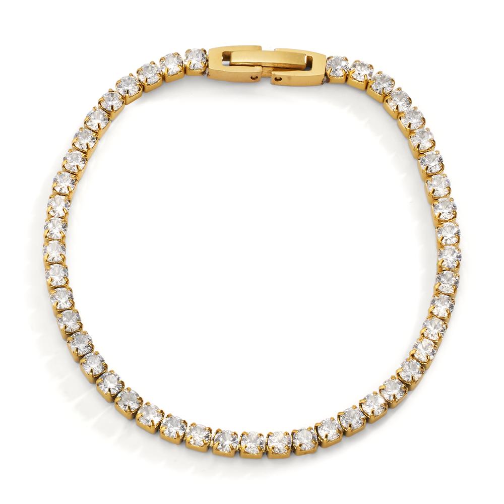 Armband Edelstahl Zirkonia gelb IP beschichtet 17 cm-606293