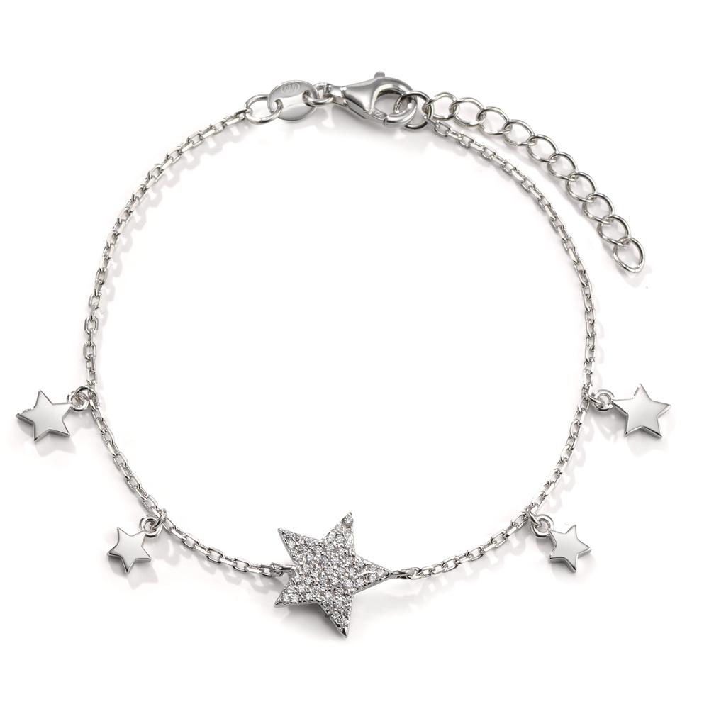 Armband Silber Zirkonia rhodiniert Stern 16-19 cm verstellbar-606356
