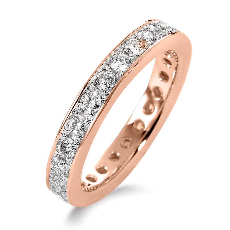 Memory Ring 750/18 K Rotgold Diamant weiss, 1 ct, 25 Steine, Brillantschliff, w-si-606489