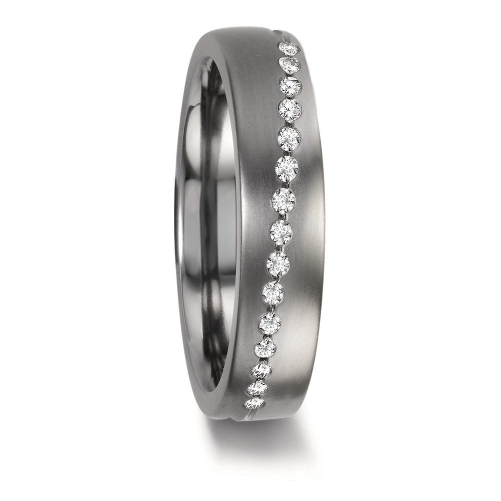 Partnerring 999 Tantal, 950 Platin Diamant 0.15 ct, 15 Steine, w-si-606507