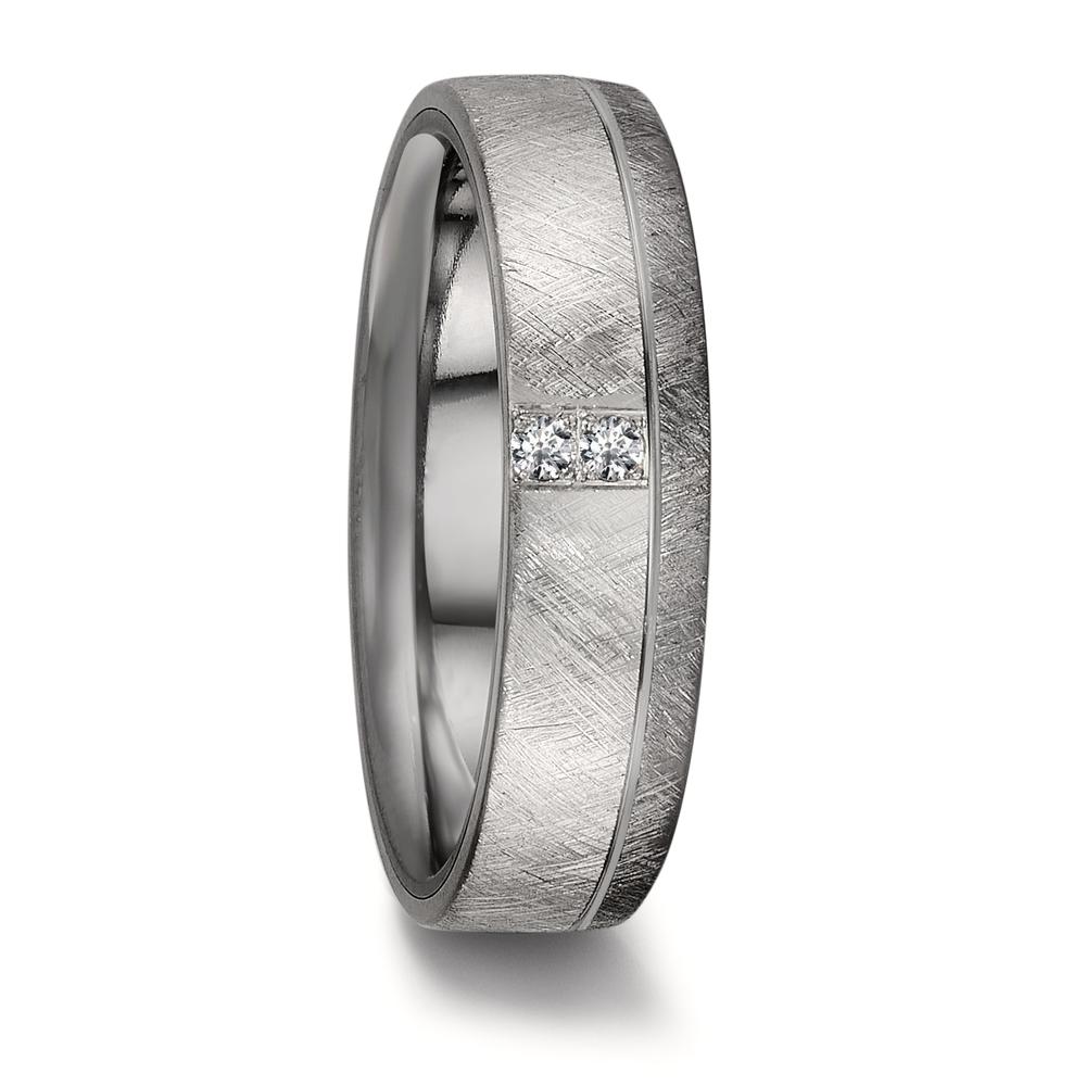 Partnerring 999 Tantal, 950 Platin Diamant 0.04 ct, 2 Steine, w-si-606515