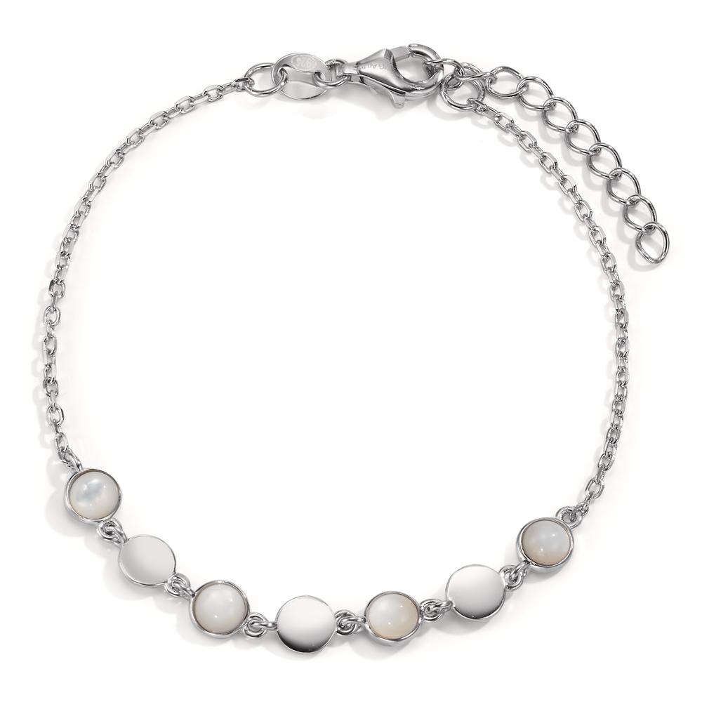 Armband Silber rhodiniert Perlmutt, 4 Perlen 16-19 cm verstellbar-606854