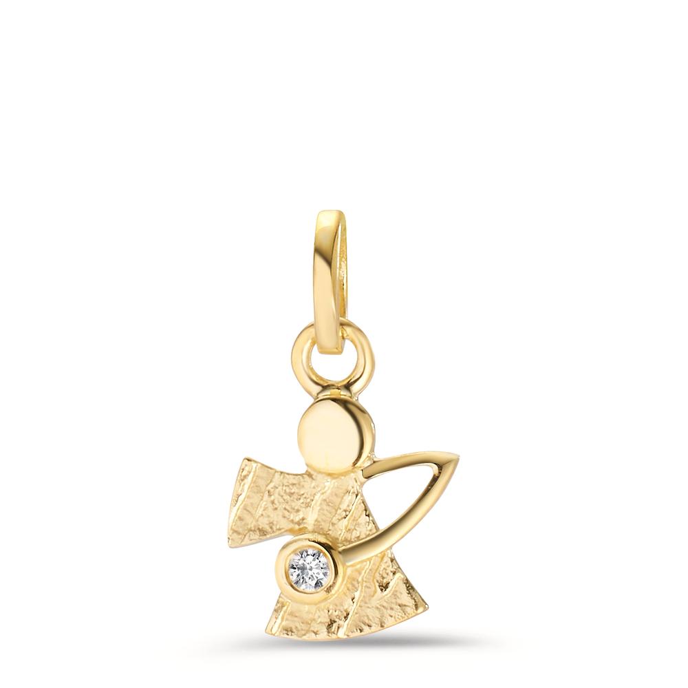 Anhänger 750/18 K Gelbgold Diamant 0.015 ct, w-si Schutzengel Ø8 mm-606975