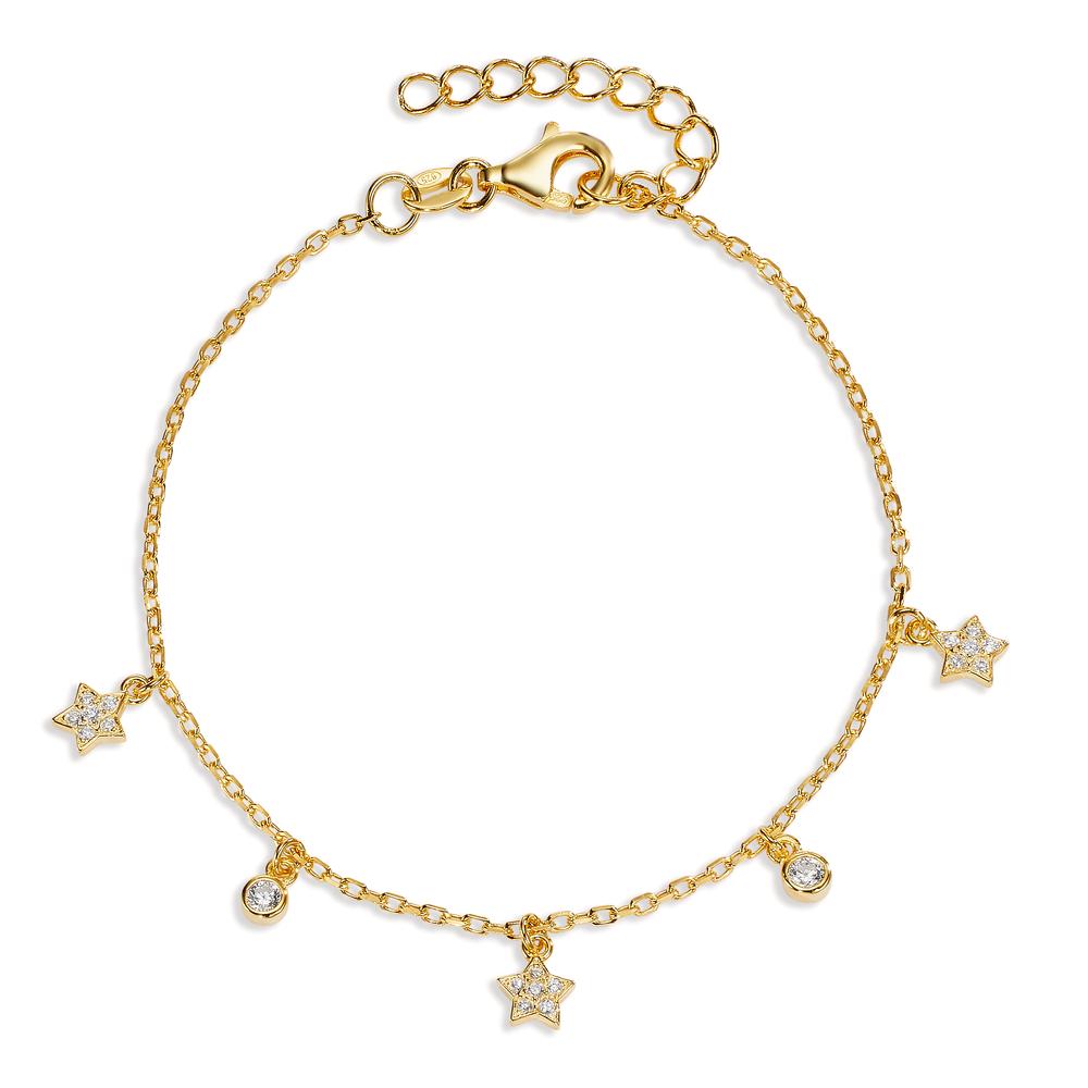 Armband Silber Zirkonia gelb vergoldet Stern 16-19 cm verstellbar-606991