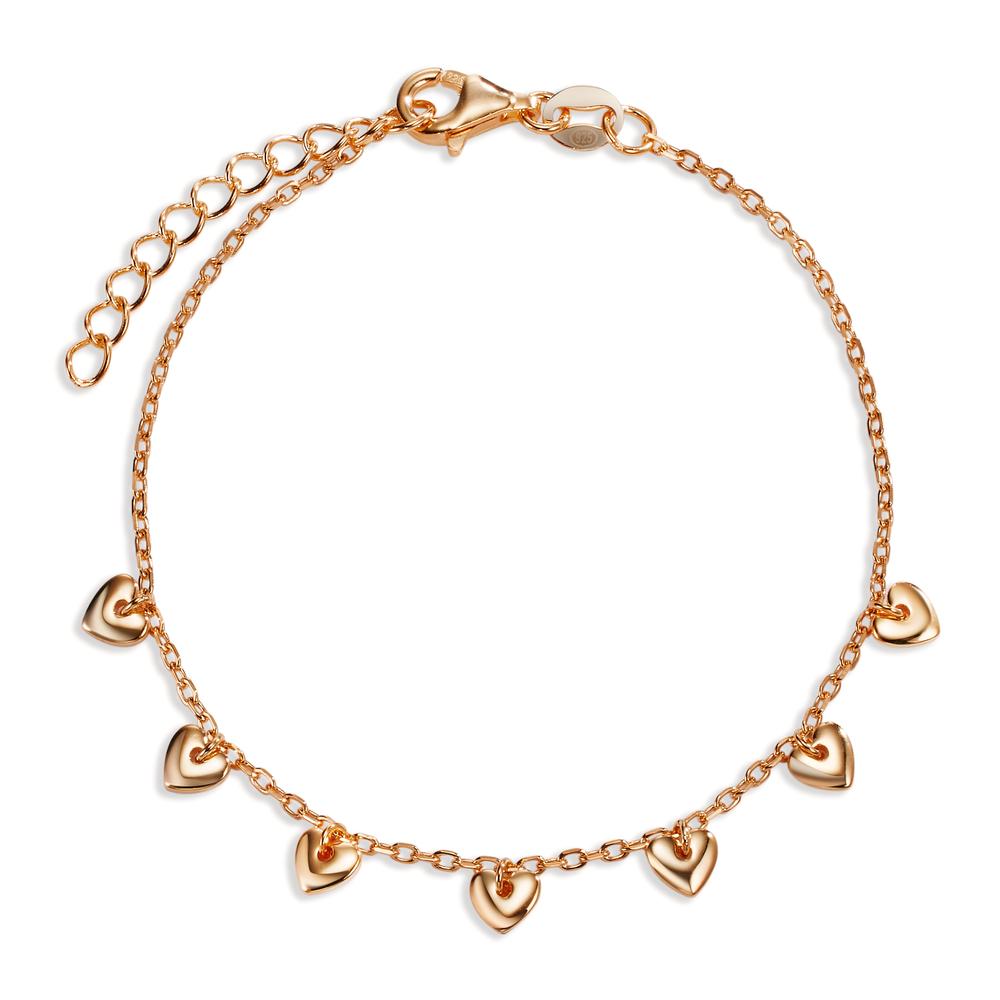 Armband Silber rosé vergoldet Herz 16-19 cm verstellbar-607002