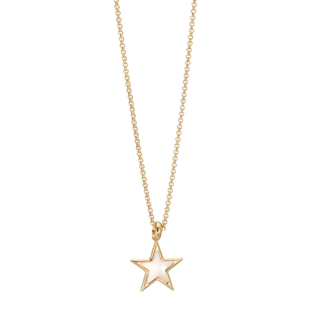 Collier Silber gelb vergoldet Perlmutt Stern 40-45 cm verstellbar-607089