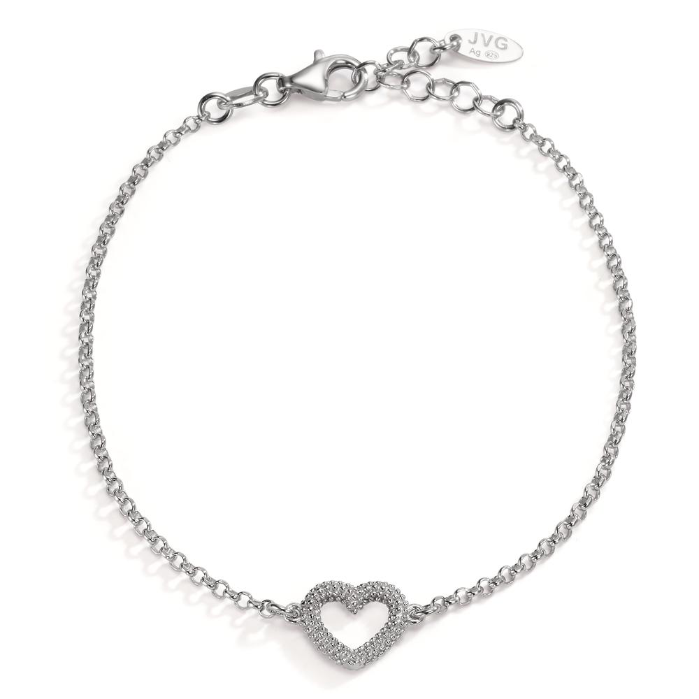 Armband Silber rhodiniert Herz 17-19 cm verstellbar-607100