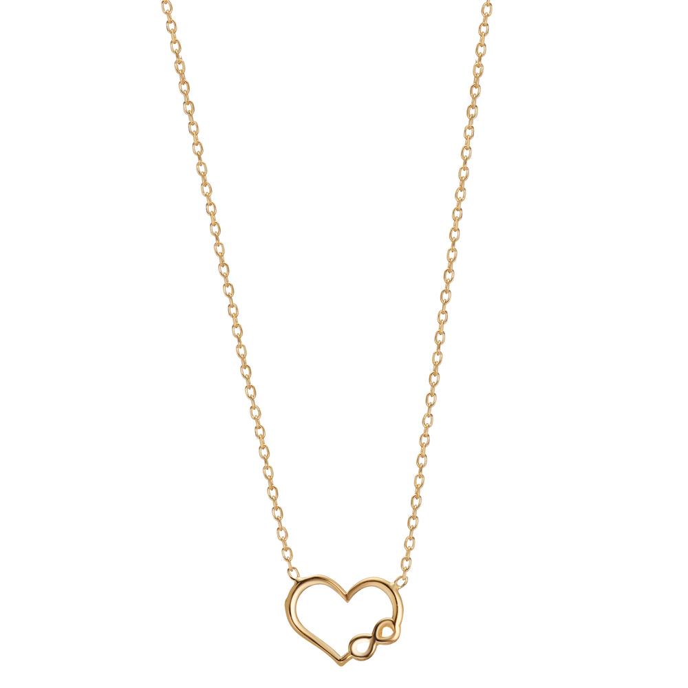 Collier Silber gelb vergoldet Herz mit Infinity 40-44 cm verstellbar-607102