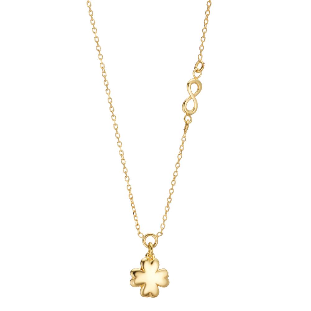 Collier Silber gelb vergoldet Kleeblatt und Infinity 40-44 cm verstellbar-607114