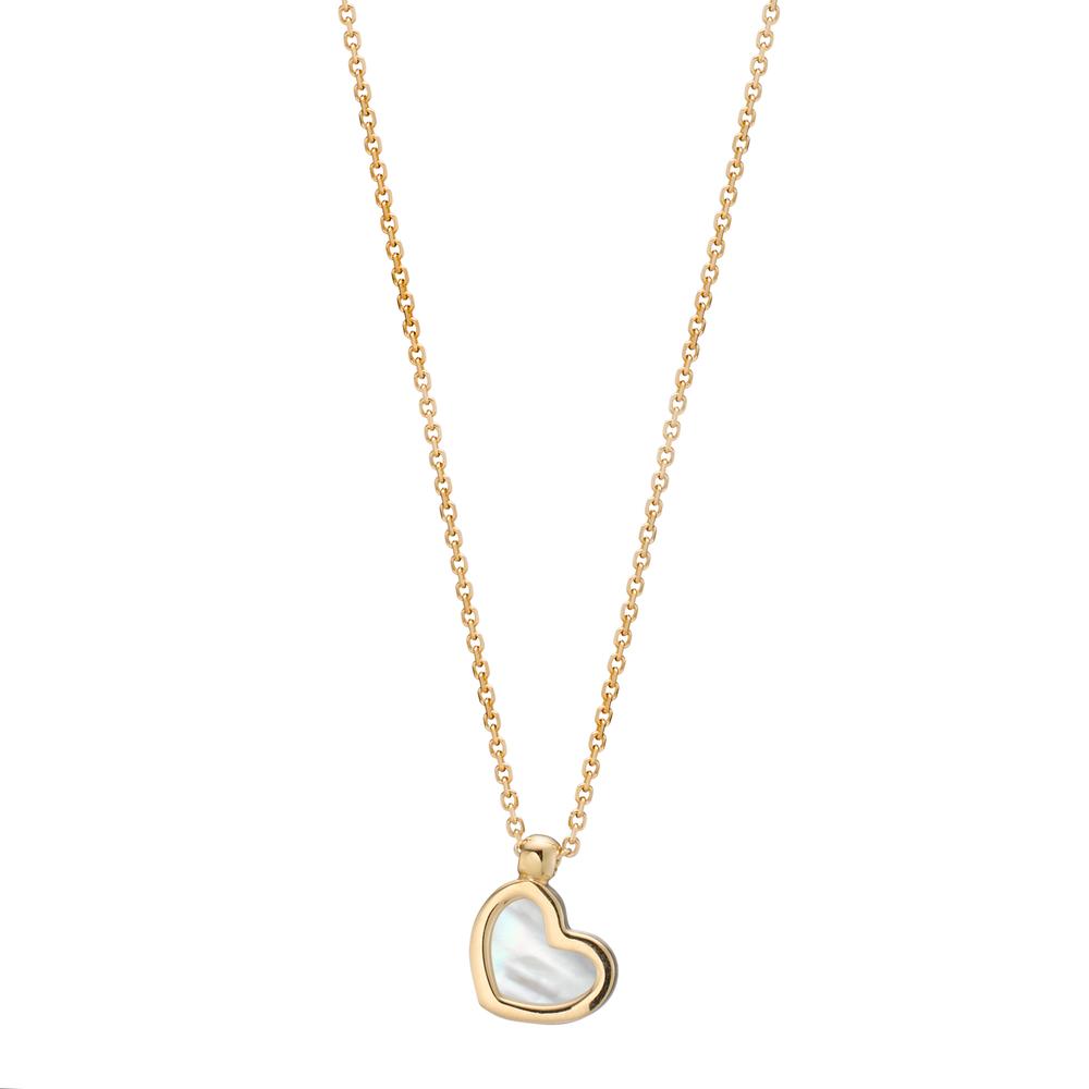 Collier 585/14 K Gelbgold Perlmutt Herz 39-42 cm verstellbar-607207