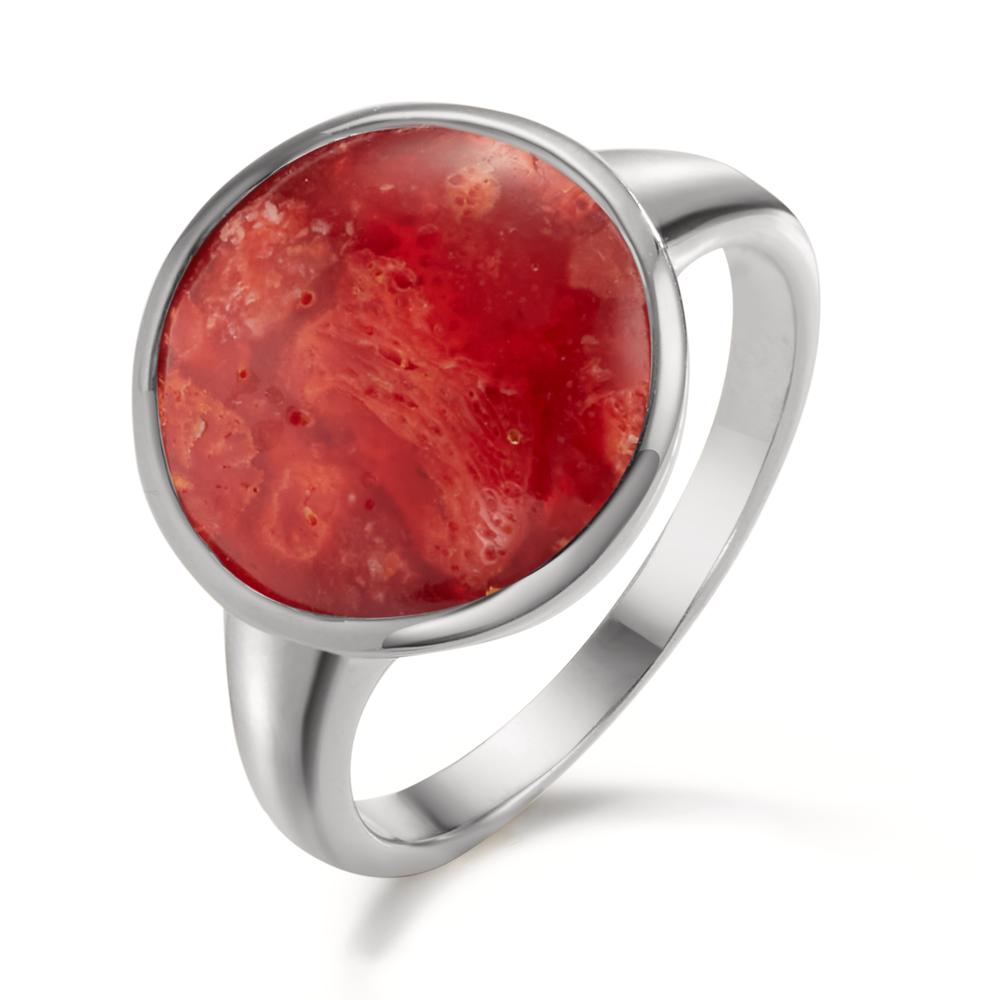 Fingerring Silber synth. Stein rhodiniert-607496