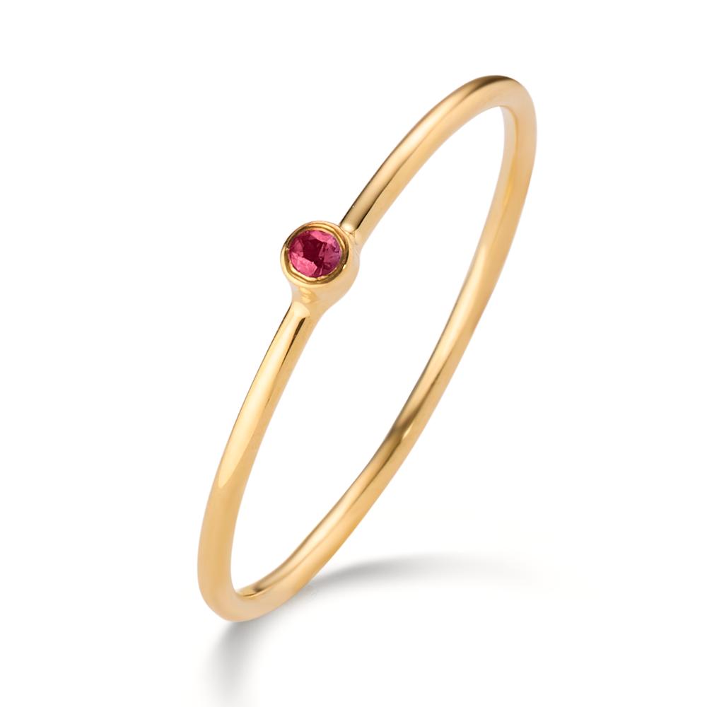 Solitär Ring 585/14 K Gelbgold Rubin 0.14 ct-607640