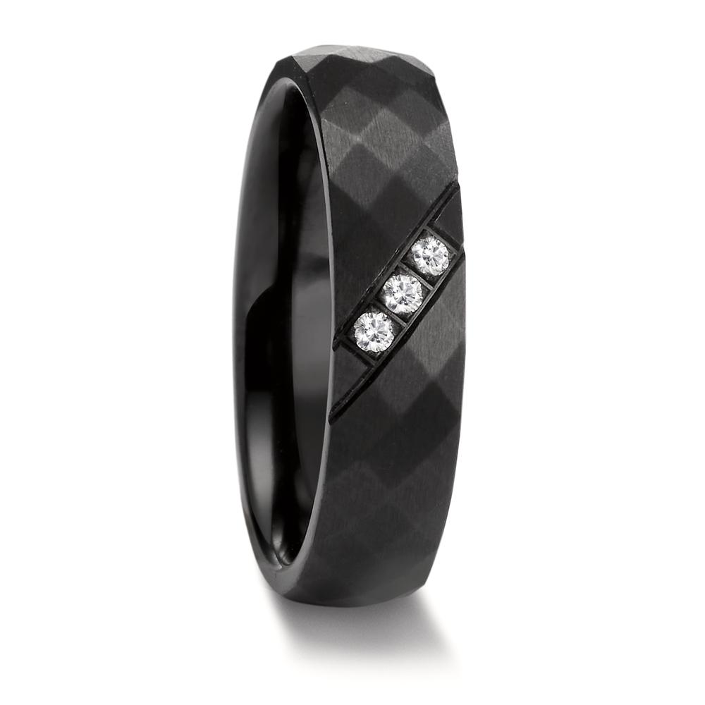 Partnerring Zirkonium Diamant 0.045 ct, 3 Steine, w-si-607916