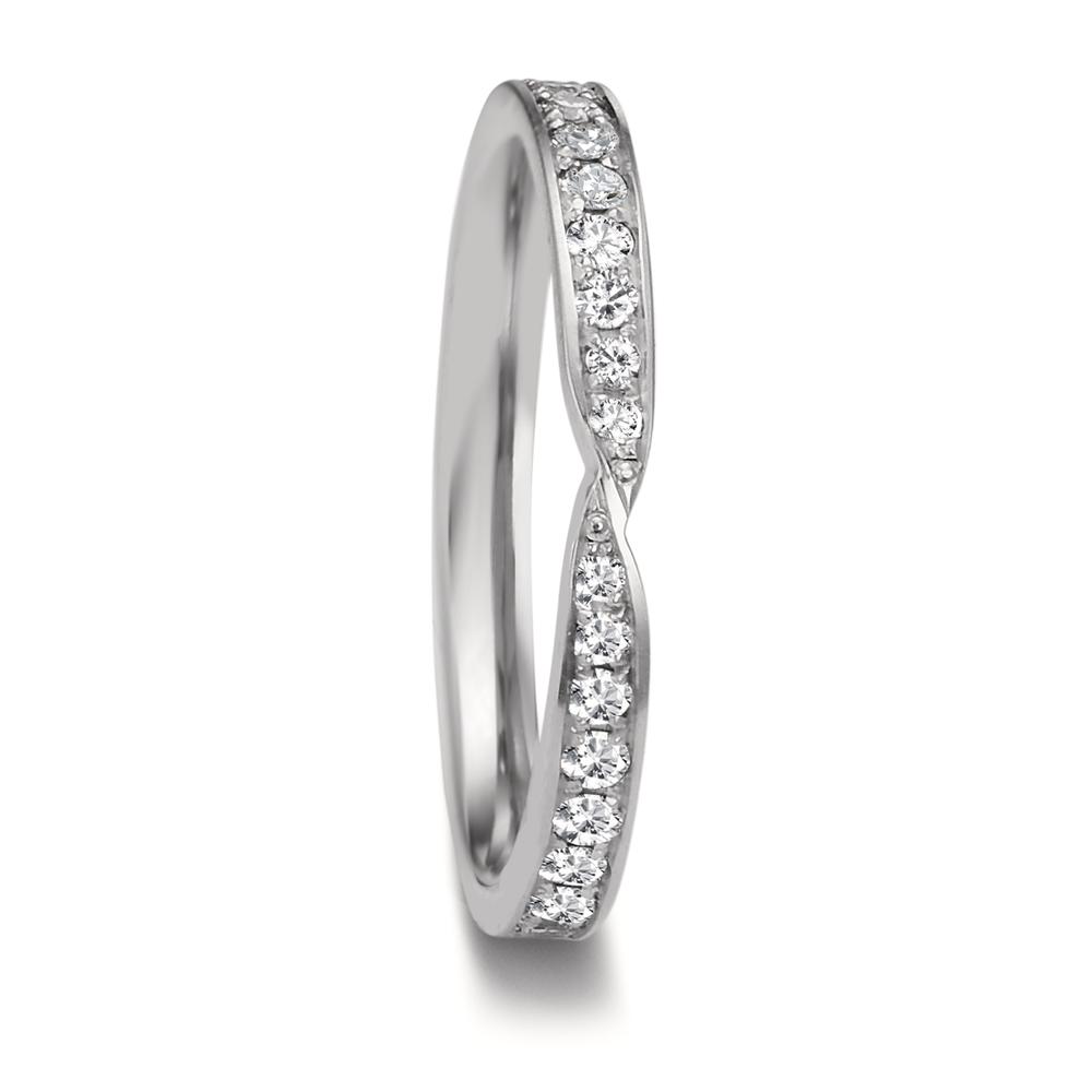 Partnerring 750/18 K Weissgold Diamant 0.226 ct, 18 Steine, tw-vsi-607926