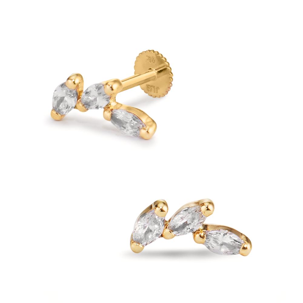 Piercing 375/9 K Gelbgold Zirkonia 3 Steine-608459