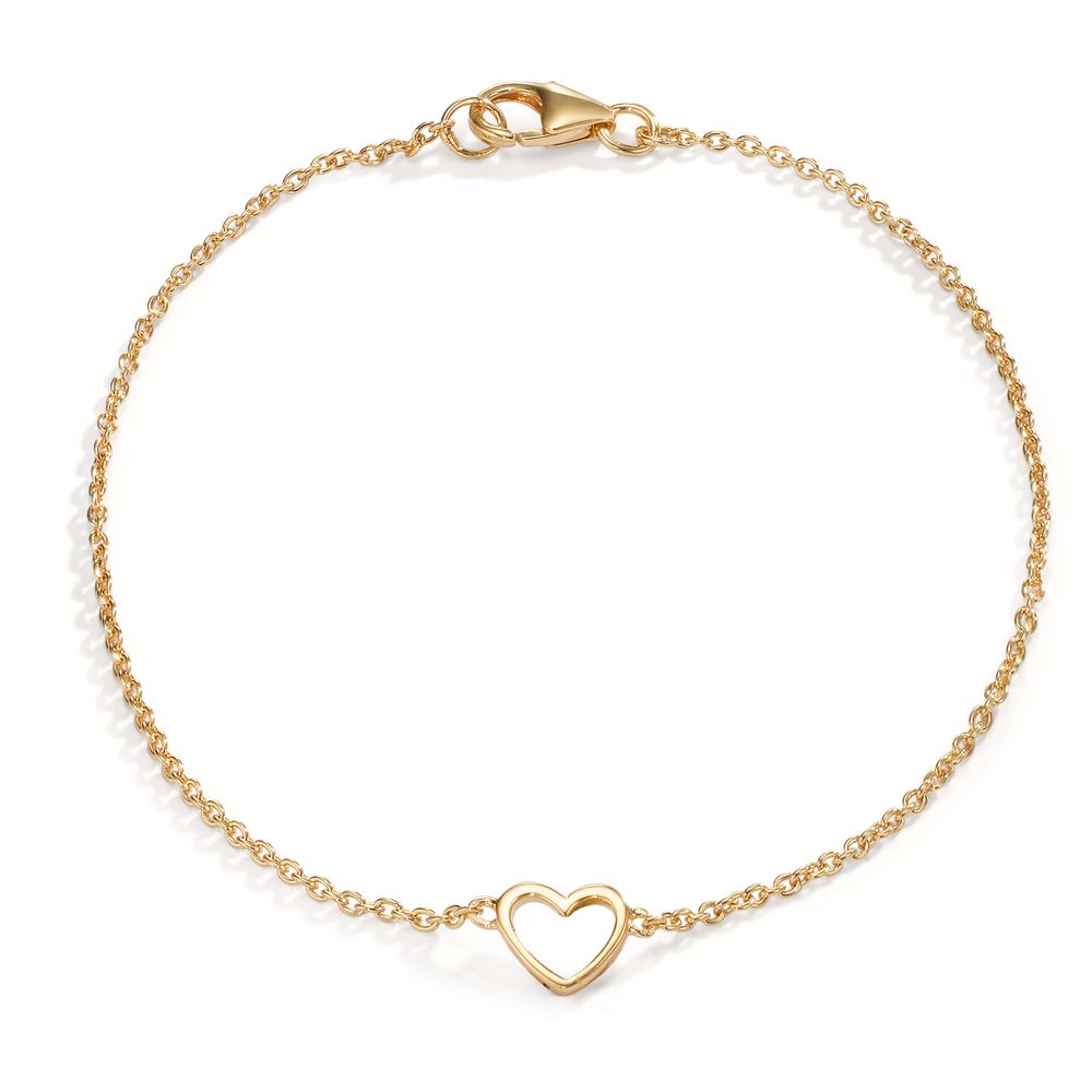Armband Silber gelb vergoldet Herz 16-19 cm verstellbar-608491