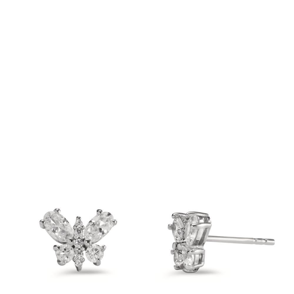 Ohrstecker Silber Zirkonia 18 Steine rhodiniert Schmetterling-608513
