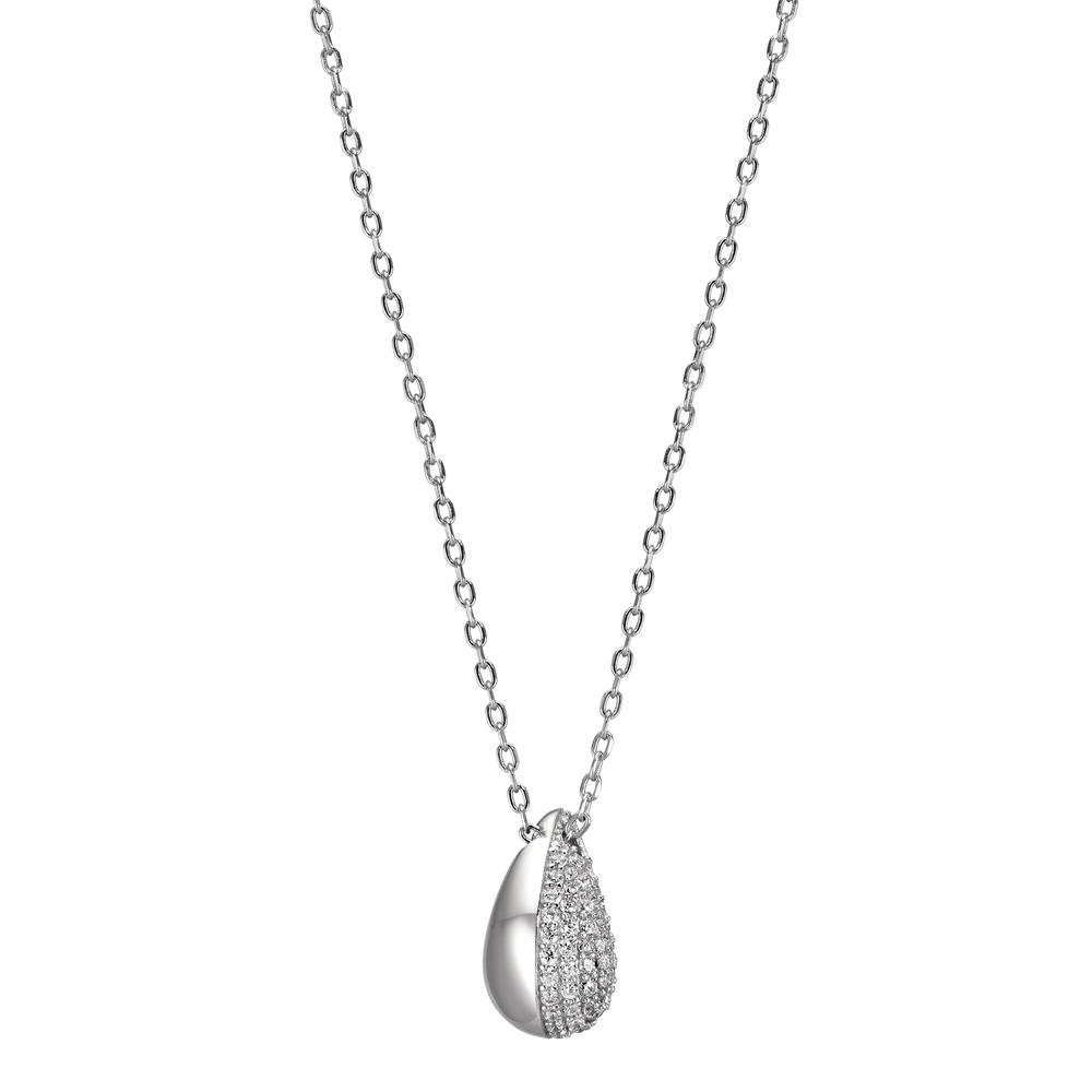 Collier Silber Zirkonia rhodiniert Tropfen 40-45 cm verstellbar-608897