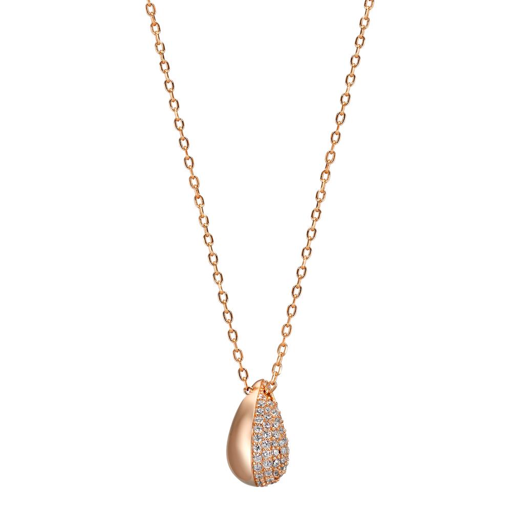 Collier Silber Zirkonia rosé vergoldet Tropfen 40-45 cm verstellbar-608898