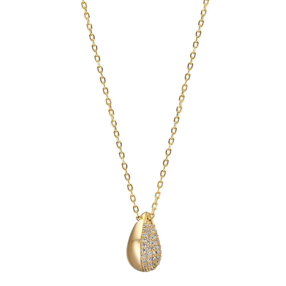 Collier Silber Zirkonia gelb vergoldet Tropfen 40-45 cm verstellbar-608899