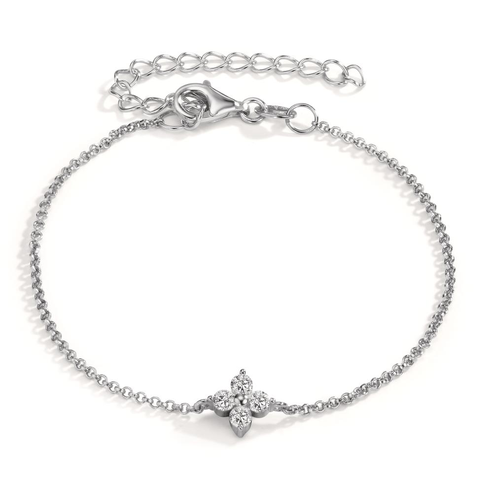 Armband Silber Zirkonia 4 Steine rhodiniert 16-20 cm verstellbar-608966