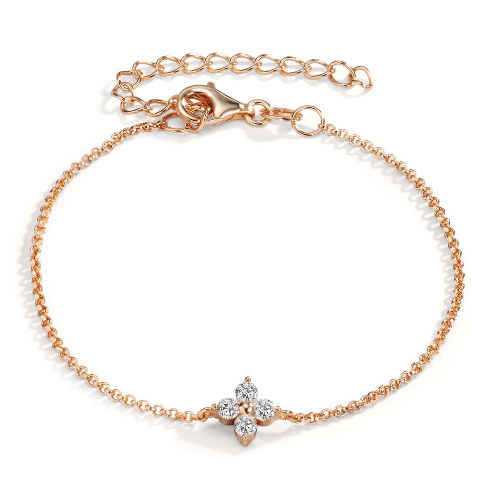 Armband Silber Zirkonia 4 Steine rosé vergoldet 16-20 cm verstellbar-608967