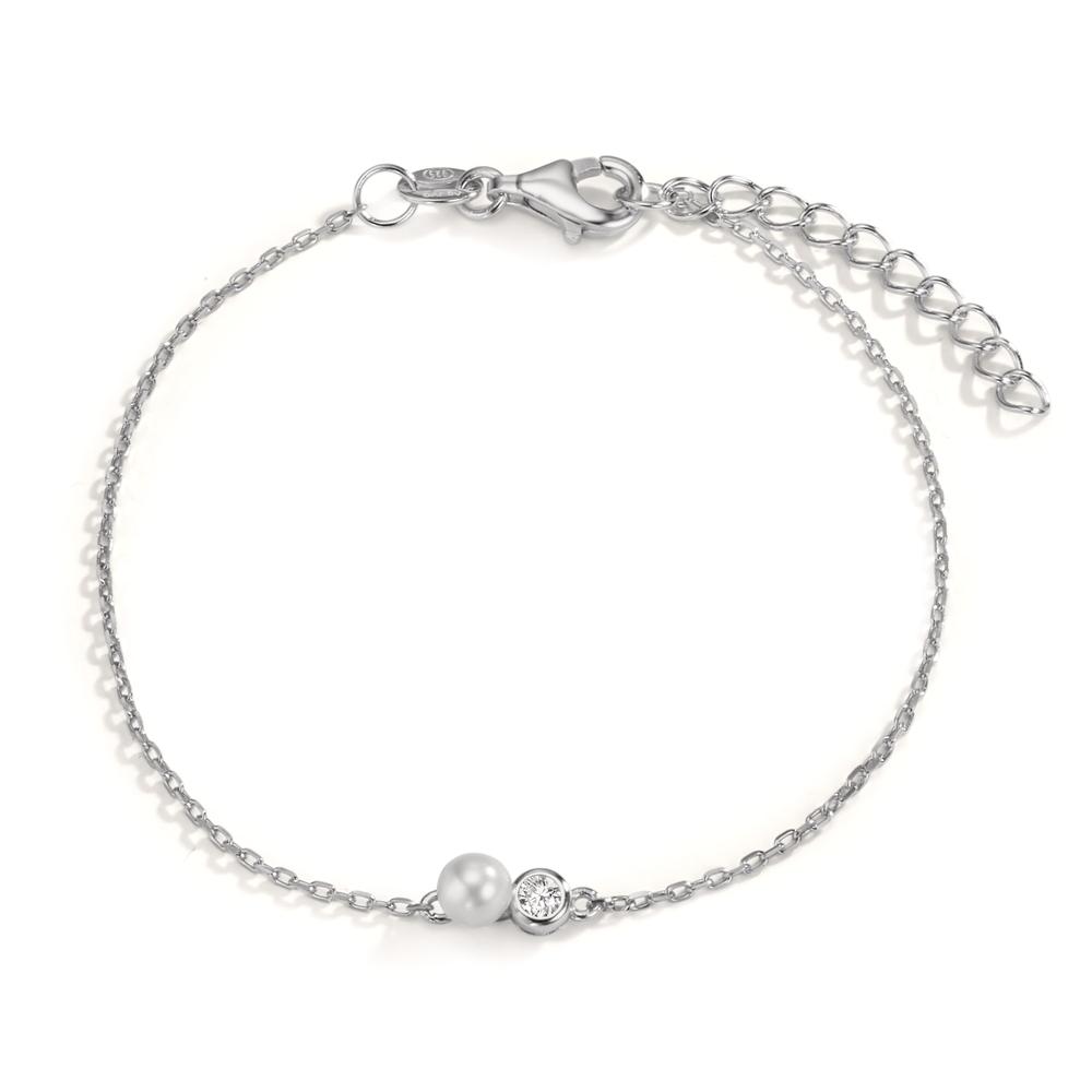 Armband Silber Zirkonia rhodiniert shining Pearls, 4 mm 16-19 cm verstellbar-608969