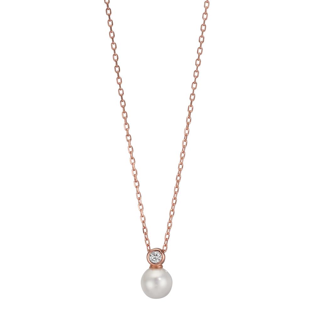 Collier Silber Zirkonia rosé vergoldet shining Pearls, 6 mm 40-45 cm verstellbar-608973