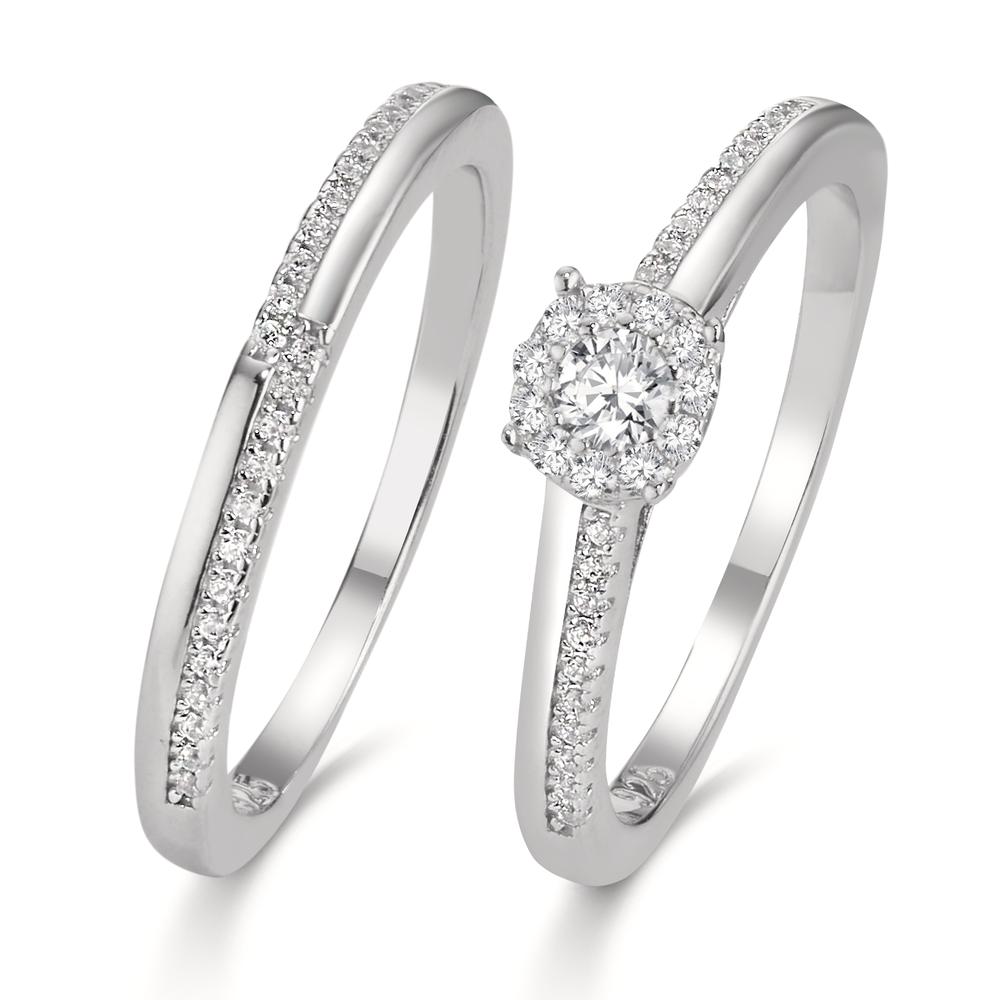 Fingerring Silber Zirkonia rhodiniert-609125