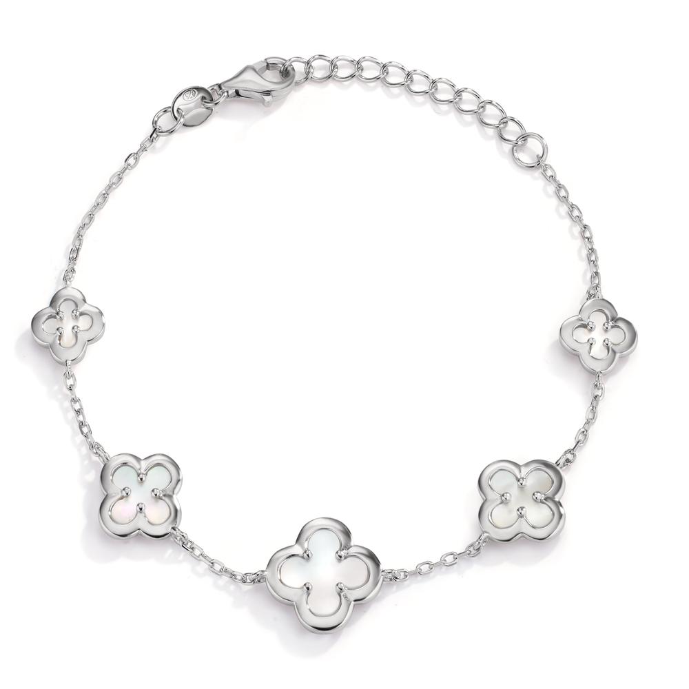 Armband Silber rhodiniert Perlmutt Blume 16-19 cm verstellbar-609155