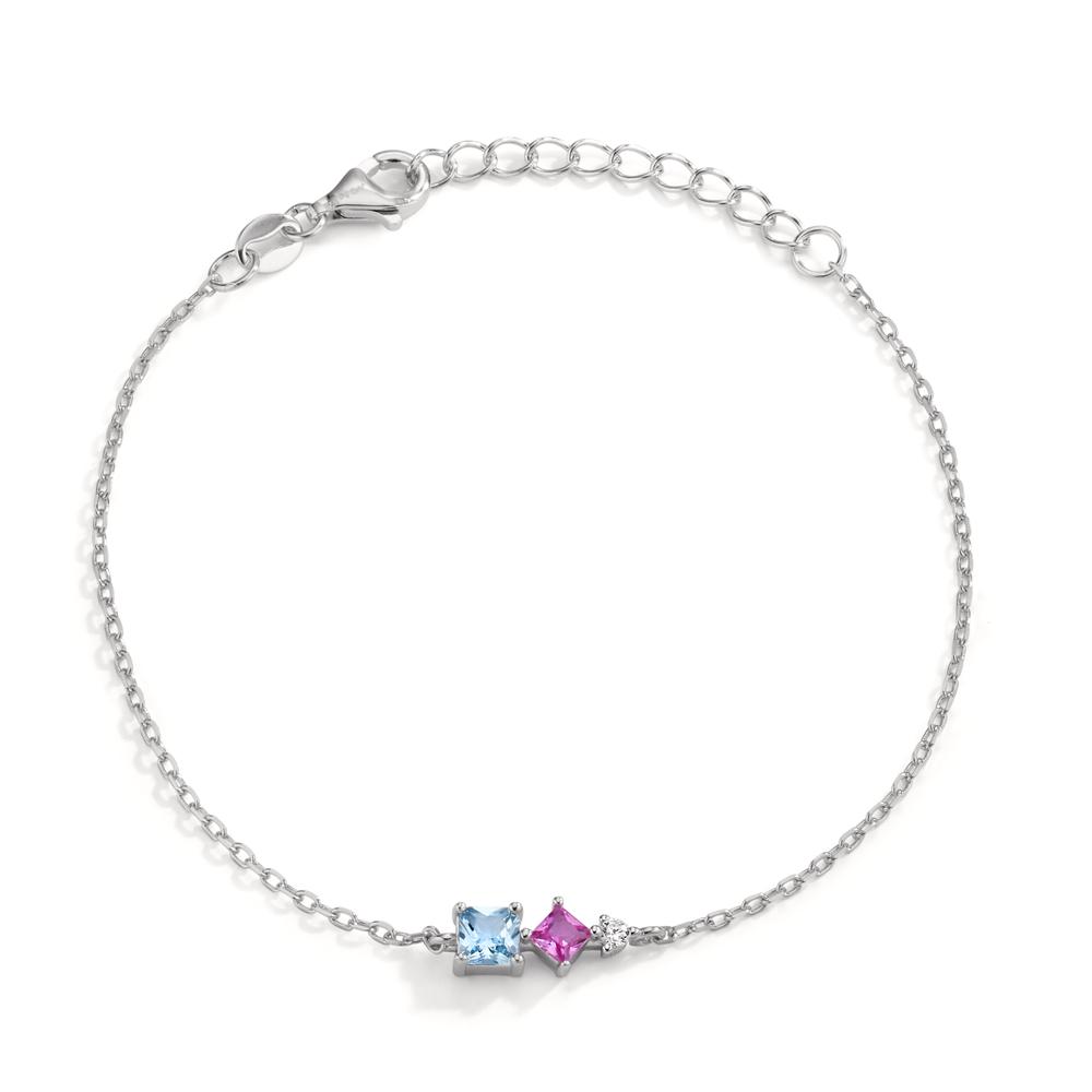 Armband Silber Zirkonia 3 Steine rhodiniert 16-19 cm verstellbar-609159