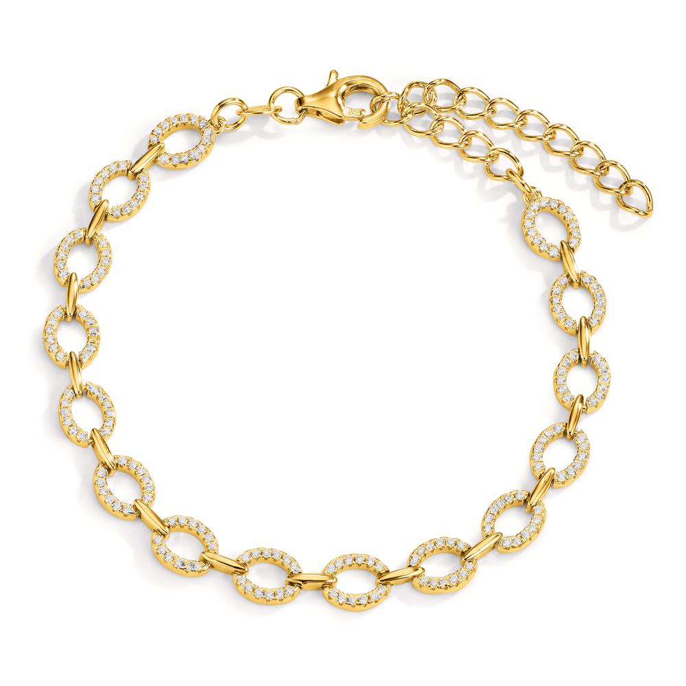 Armband Silber Zirkonia gelb vergoldet 16-19 cm verstellbar-609178