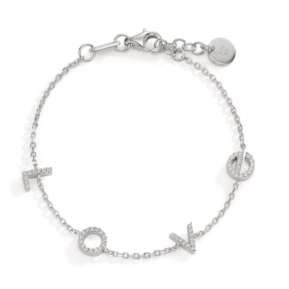 Armband Silber Zirkonia rhodiniert 16-18 cm verstellbar-609297