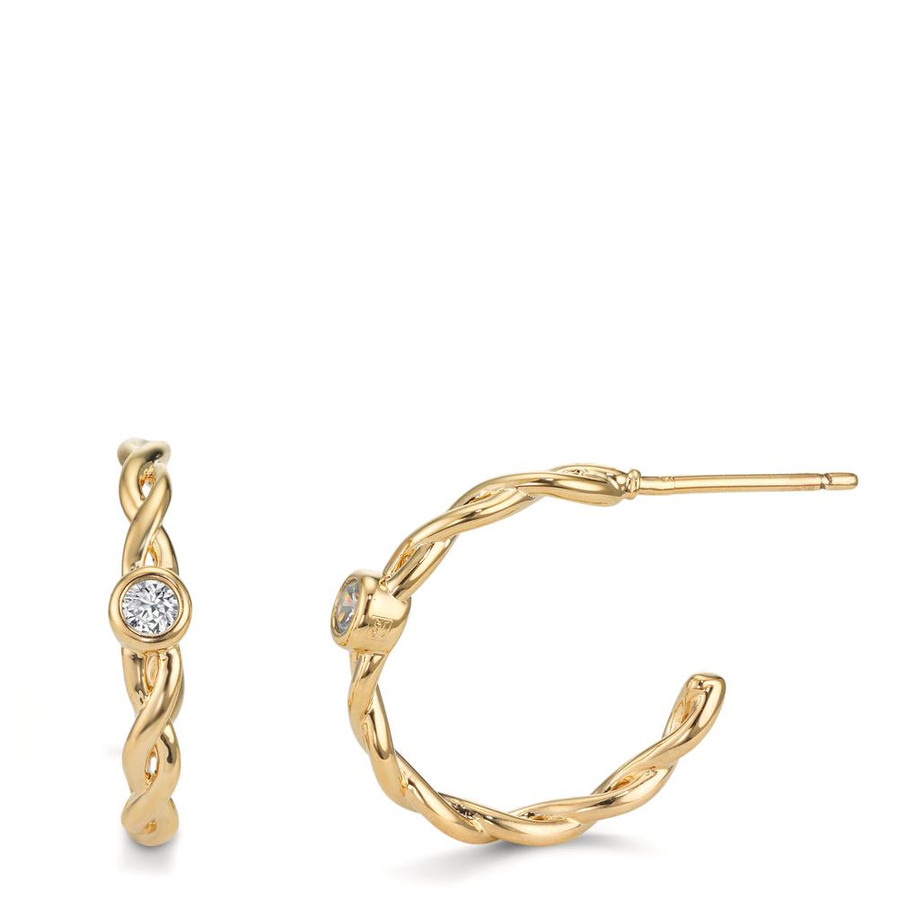 Creolen Bronze Zirkonia 2 Steine vergoldet 3 Micron-609407
