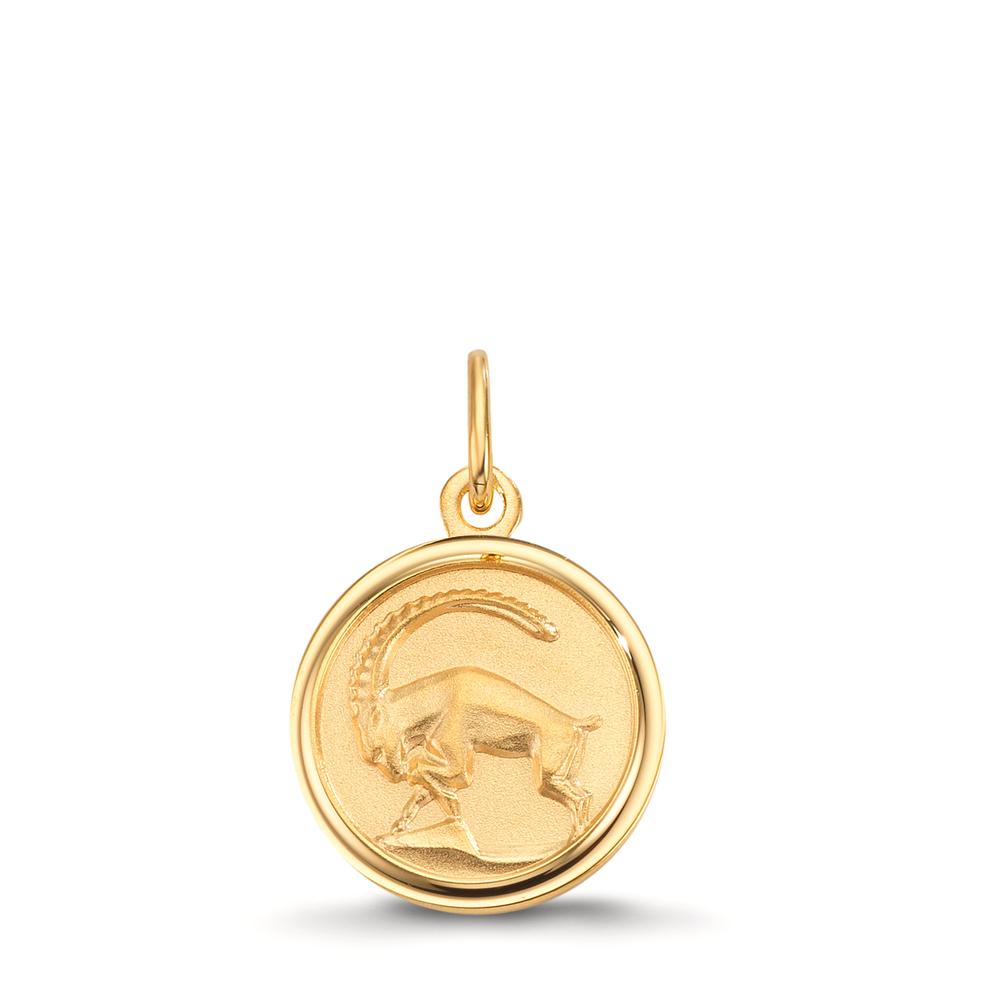 Gravuranhänger 375/9 K Gelbgold Sternzeichen Steinbock Ø12 mm-609666