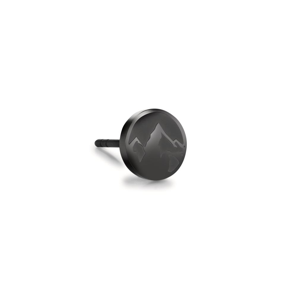 Ohrstecker 1 Stk Edelstahl schwarz IP beschichtet Berg Ø8 mm-610200