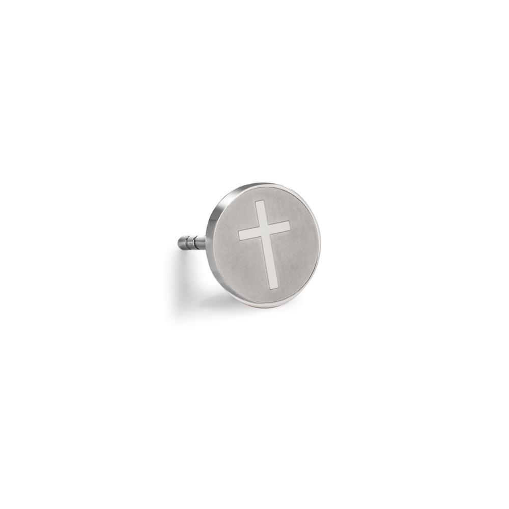 Ohrstecker 1 Stk Edelstahl Kreuz Ø8 mm-610206