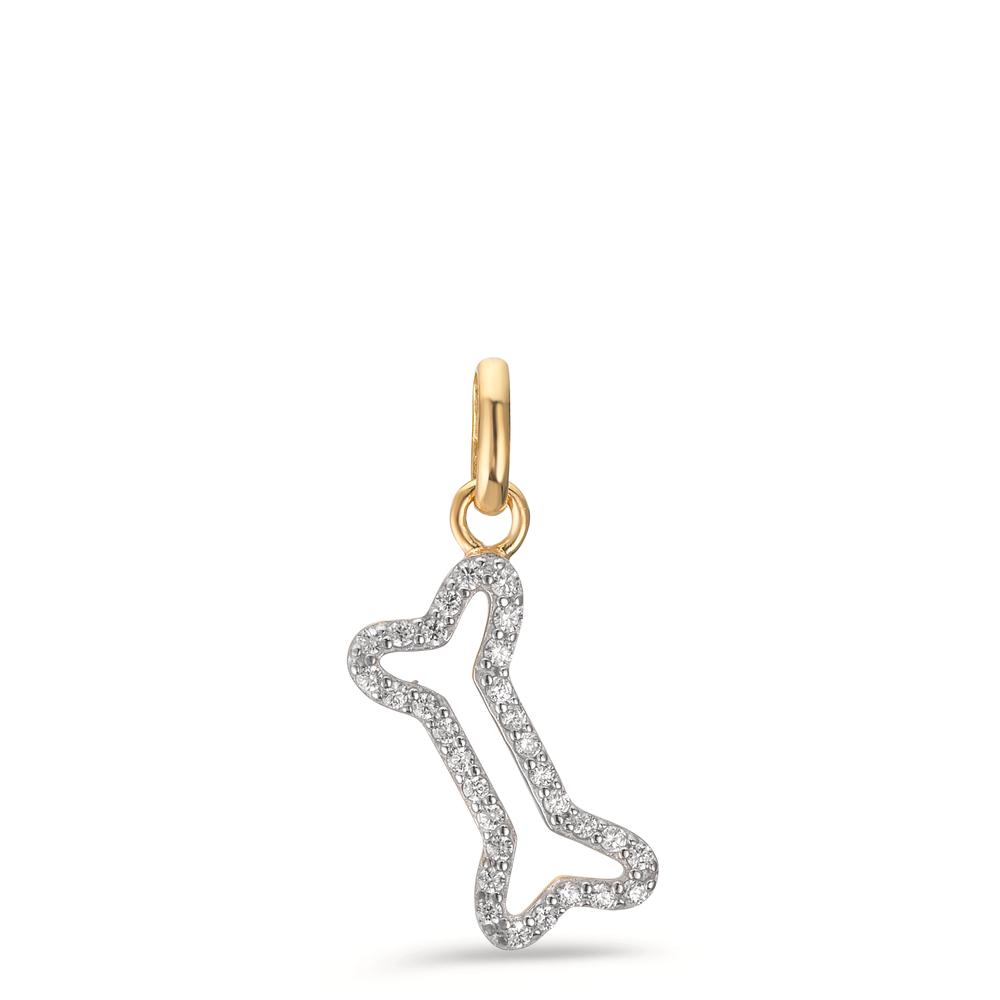 Anhänger 375/9 K Gelbgold Zirkonia Knochen-610399