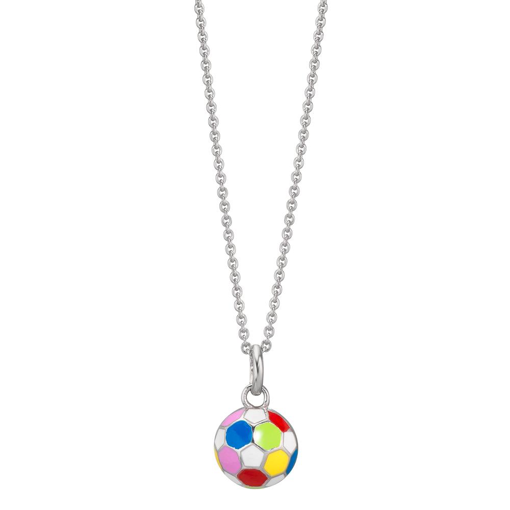 Halskette mit Anhänger Silber rhodiniert Fussball 36-38 cm verstellbar-610422