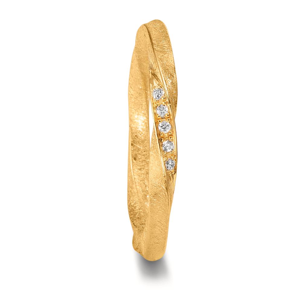 Partnerring 750/18 K Gelbgold Diamant 0.075 ct, 15 Steine, tw-vsi-610505