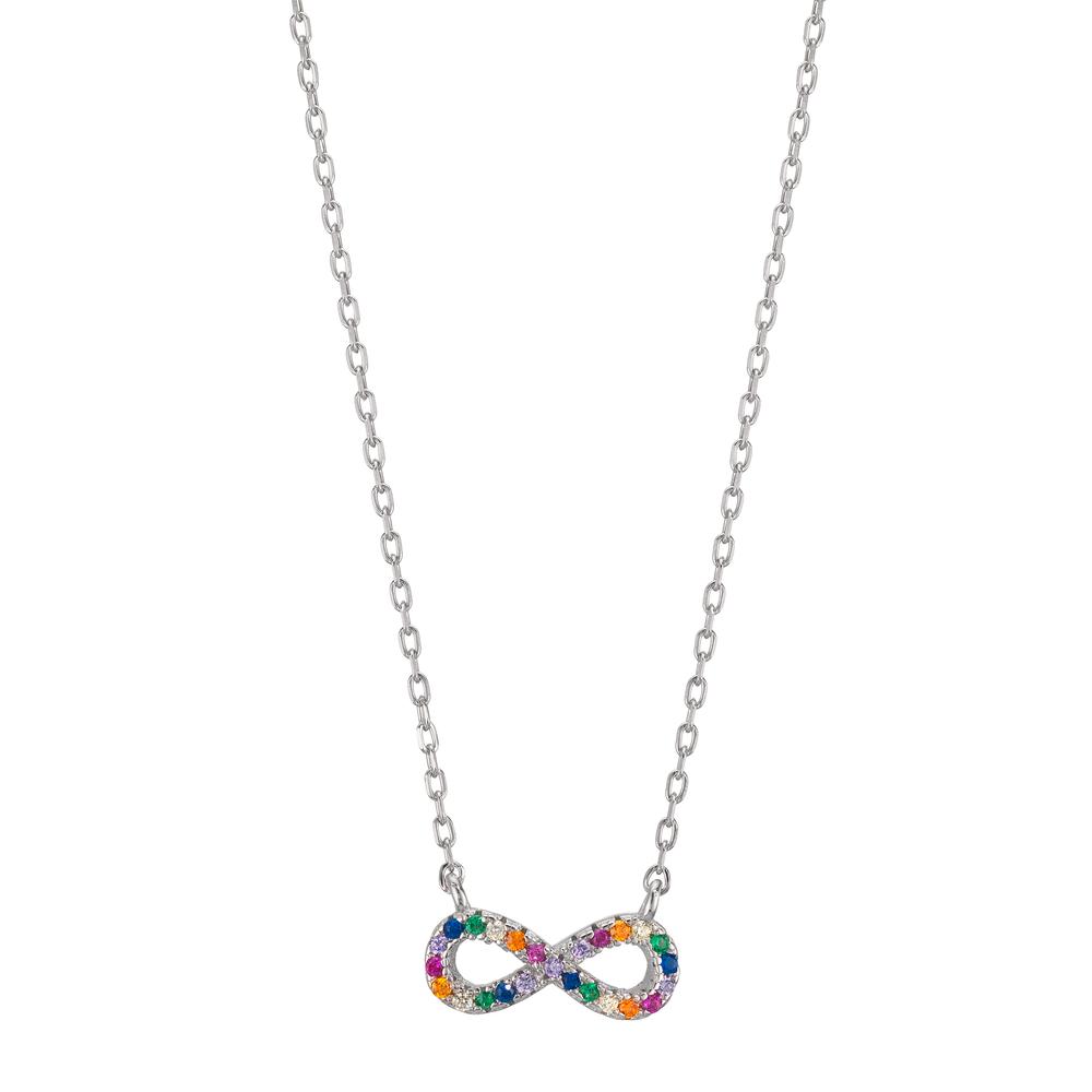 Collier Silber Zirkonia bunt rhodiniert Infinity 42-45 cm verstellbar-611128